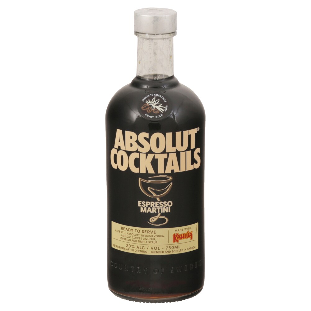 Absolut Vodka Cocktails Espresso Martini 750ml