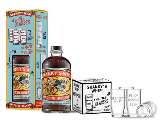 Shanky & Shireman Shanky's Whip Black Irish Whiskey Liqueur w/ 4 little glasses 750ml