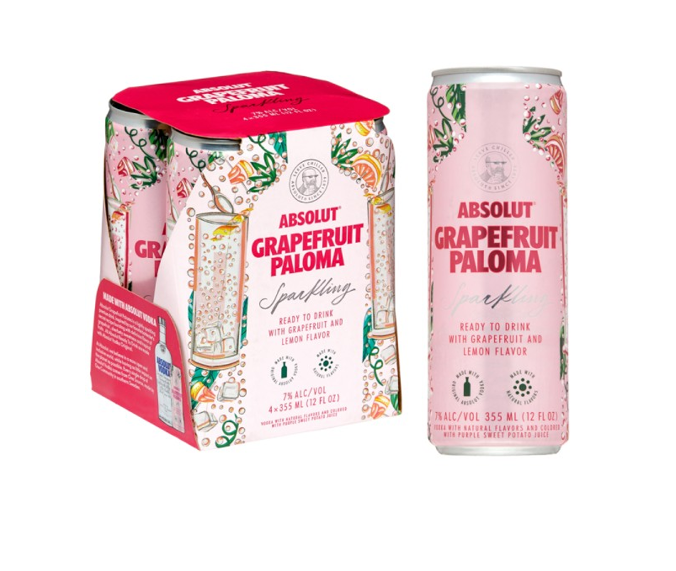 Absolut  Grapefruit Paloma Sparkling Cocktails (4pk) 