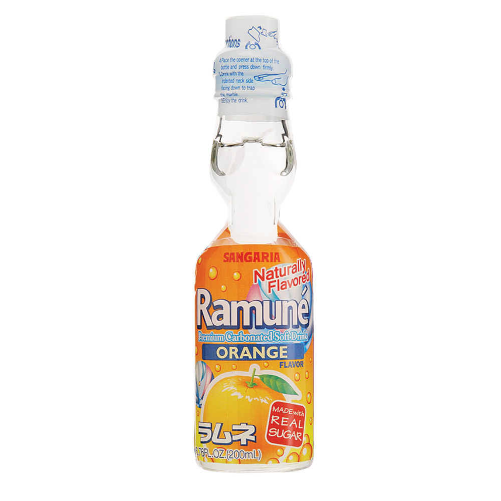 Sangaria Ramune Orange Soft Drink 6.76 Oz